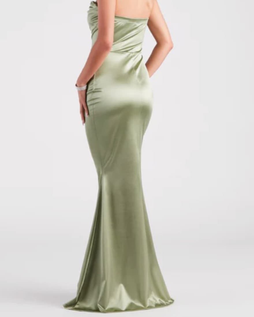 Sage Green Dress Strapless - Image 2