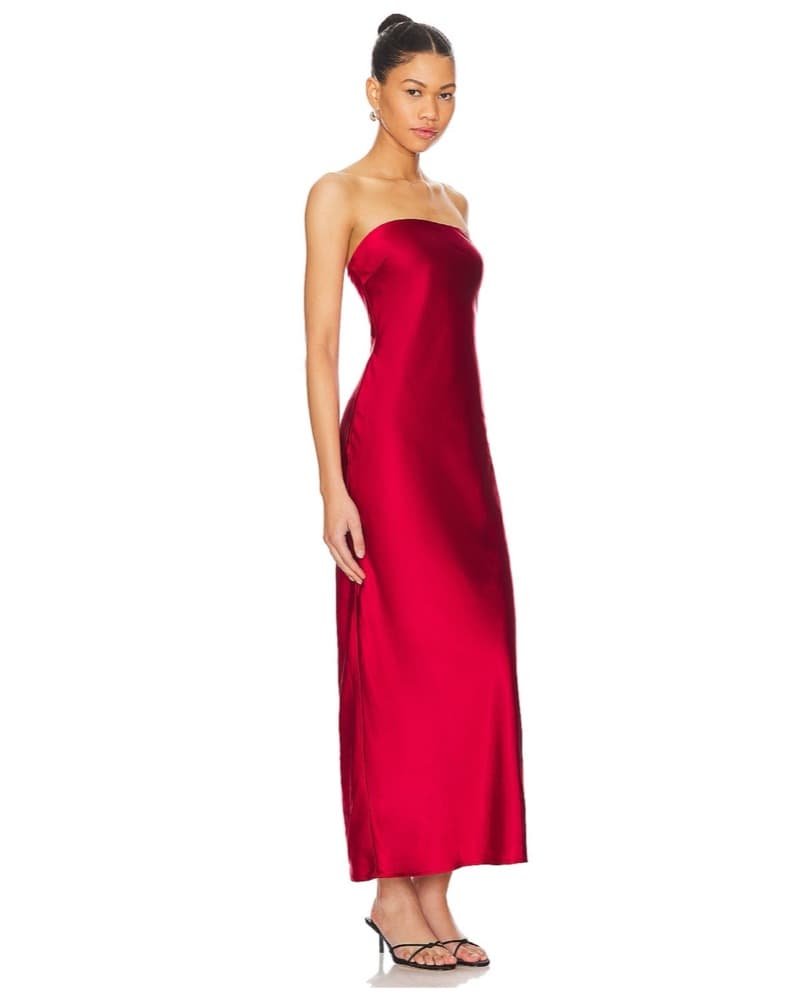 More To Come Red Strapless Maxi Dress - Image 3