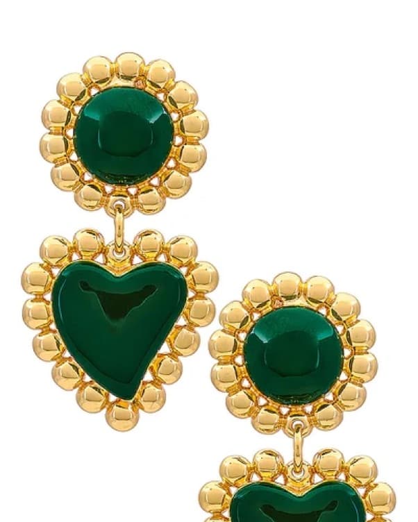Opulent Emerald Gem Earrings - Image 1