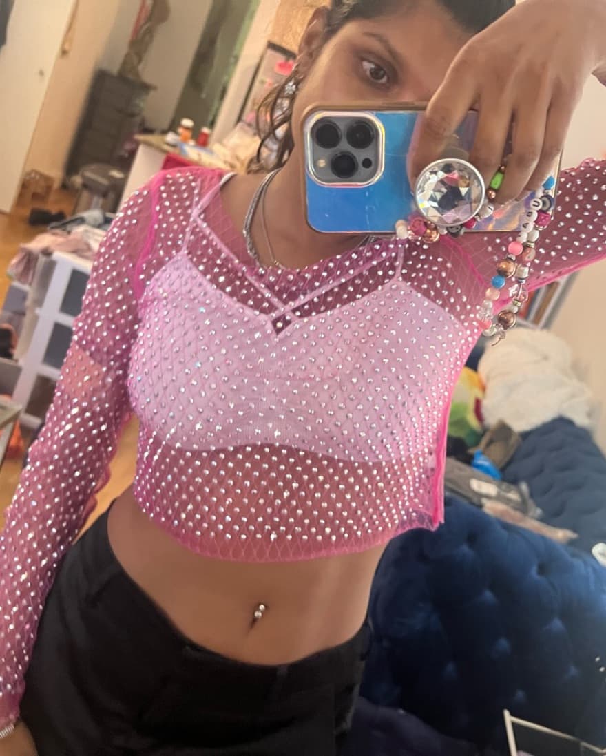 pink sequin top - Image 1