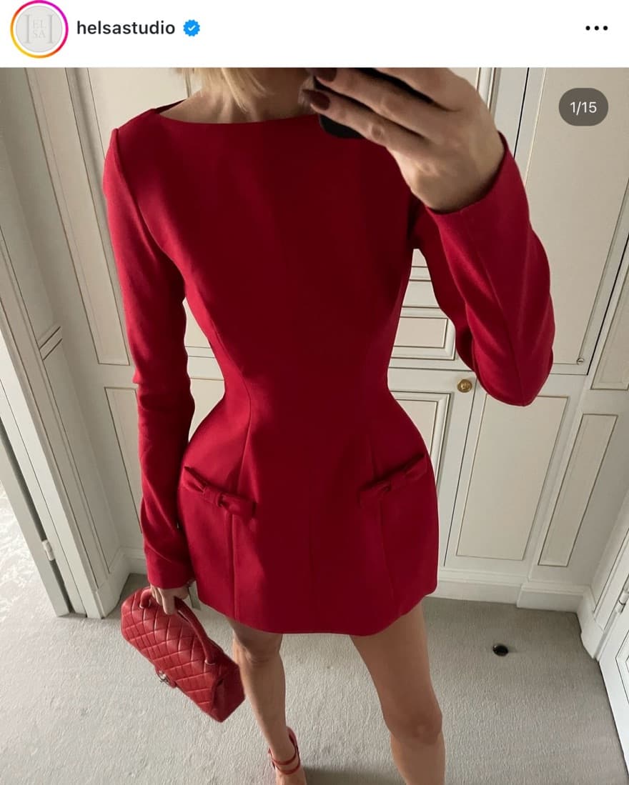 Helsa Parasol Red Dress - Image 1
