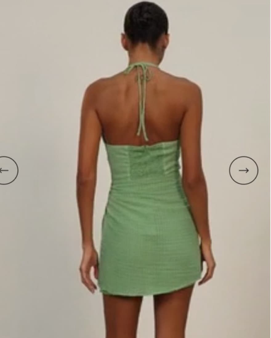 Vix Paula Hermanny Mini Green Dress XS - Image 3