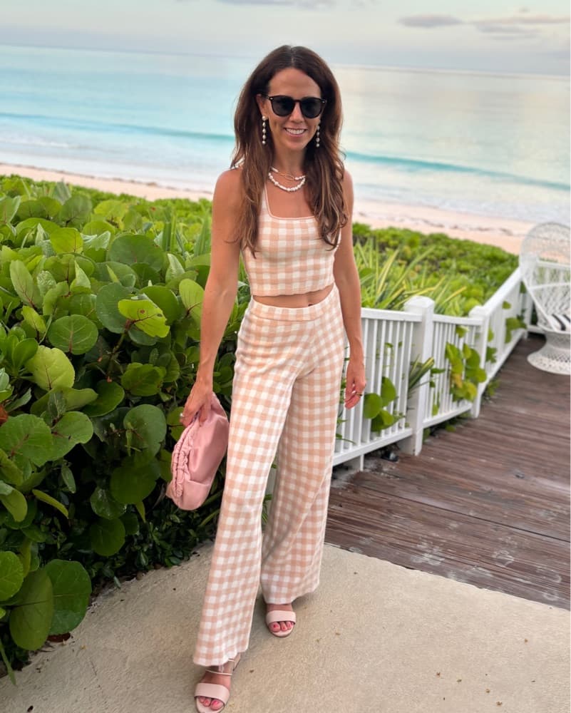 Staud Pink & White Gingham Set - Image 1