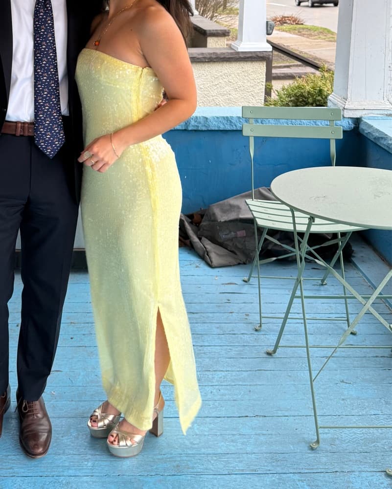 Yellow Anthropologie Sequin Dress  - Image 3