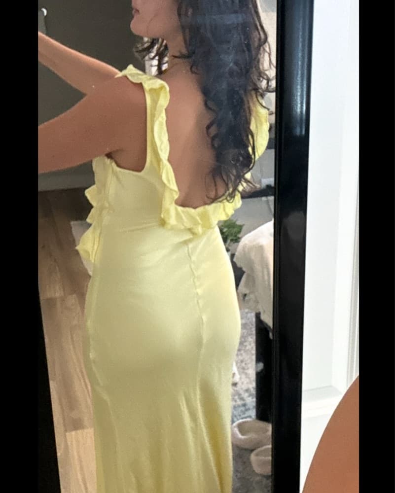 White Fox Long Yellow Dress - Image 4