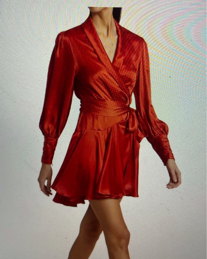 Zimmermann Red Silk Wrap Dress - Image 4