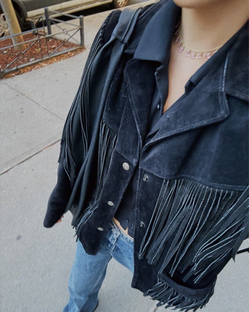 Western Fringe Suede Jacket - Image 2
