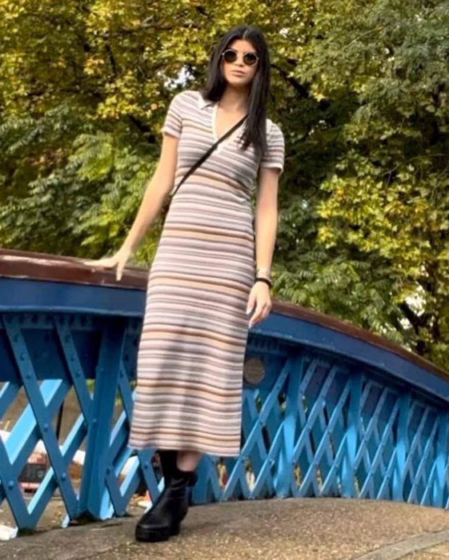 Nanushka Aube Midi Stripe Dress - Image 1