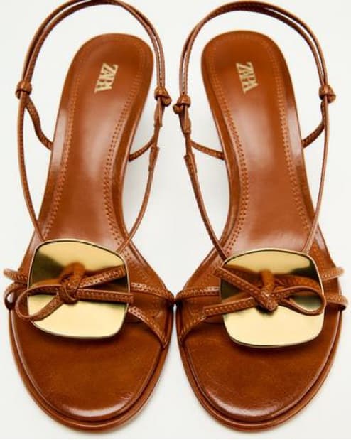 ZARA EMBELLISHED HEELED SANDALS - Image 2