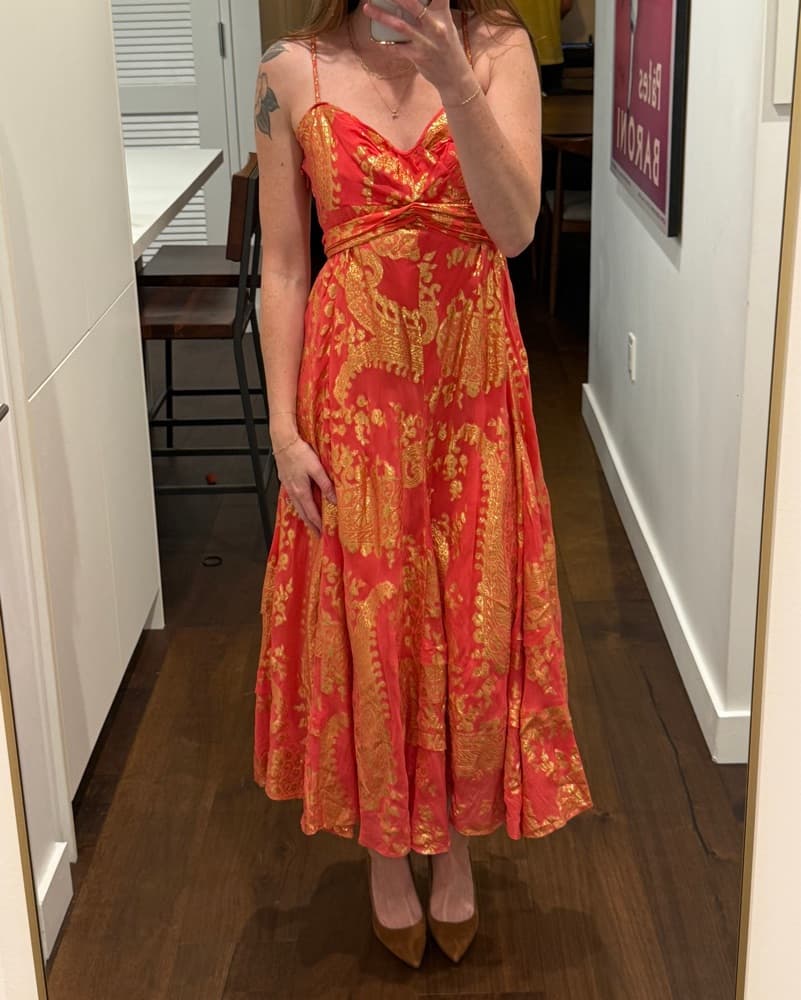Diane von Furstenberg Silk Metallic Midi - Image 3