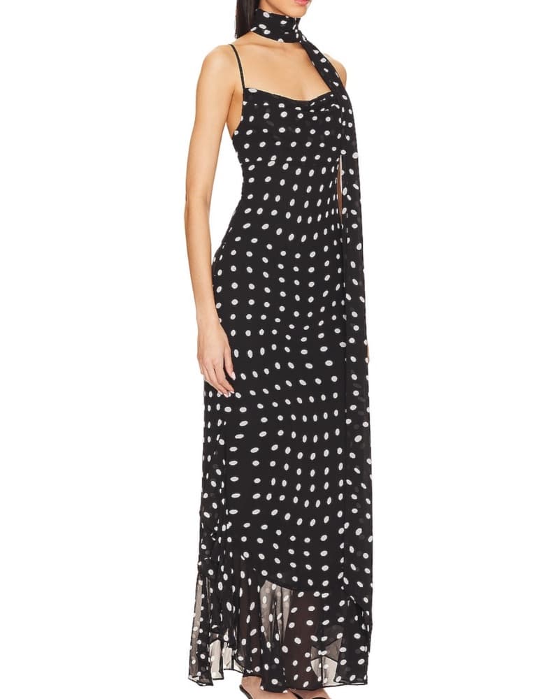 LPA GIULIA MAXI DRESS IN BLACK AND CRE - Image 2