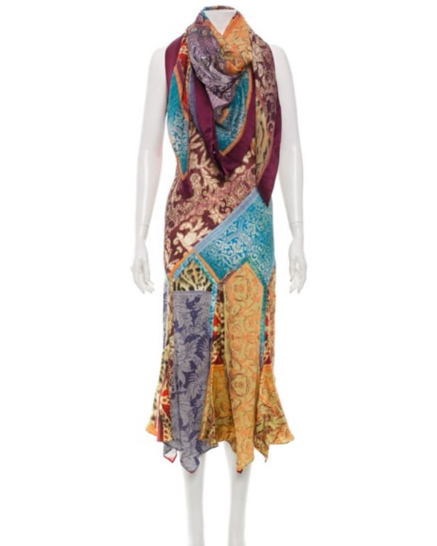 Roberto Cavalli Silk Dress and Scarf - Image 2