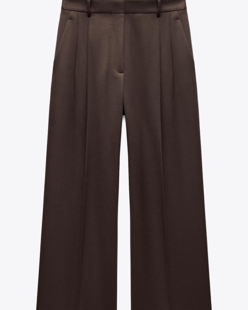 Chic Brown Pleated Trousers - Image 1
