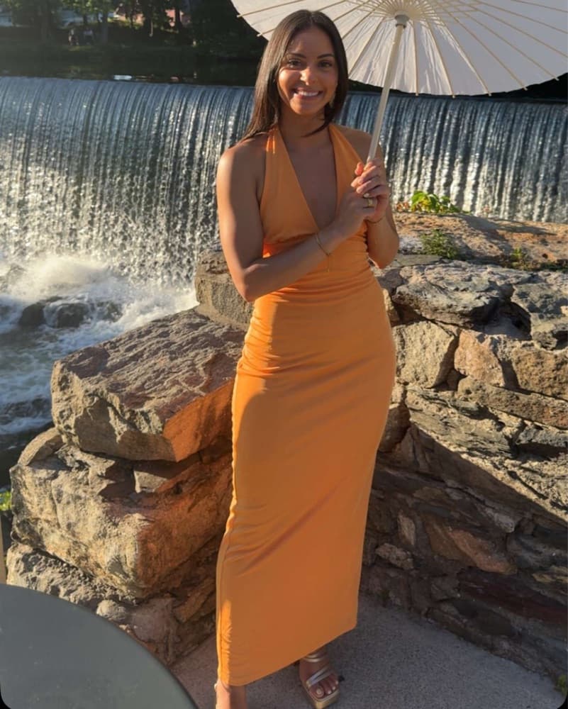 Orange Halter Dress - Image 3
