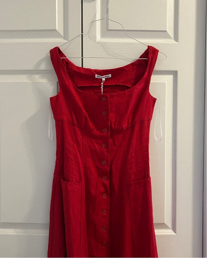 Reformation Louisa Linen Dress - Image 3