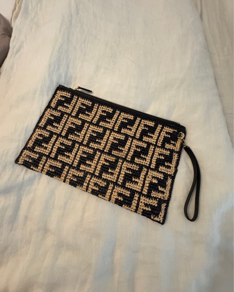 Fendi Woven Clutch with Zipper Closure - Image 2