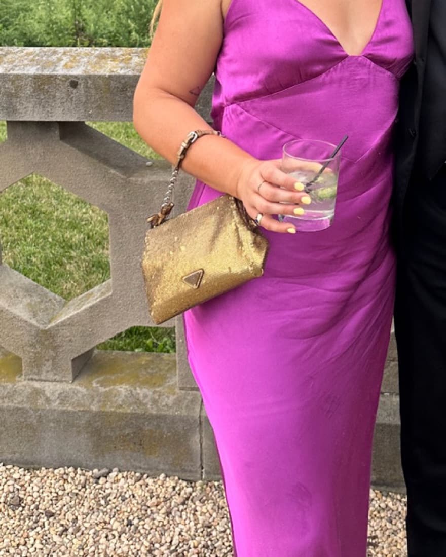 Purple Gold Revolve X Bardot Formal Dres - Image 2