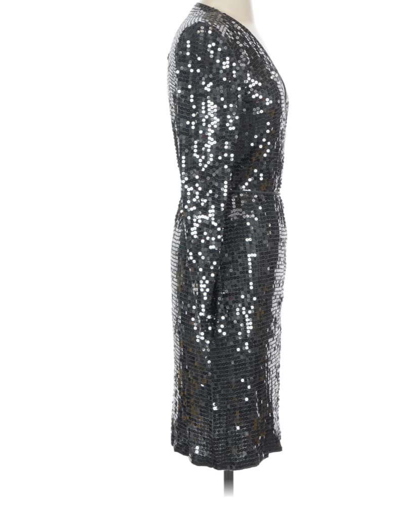Sparkling Sequin Wrap Dress - Image 3