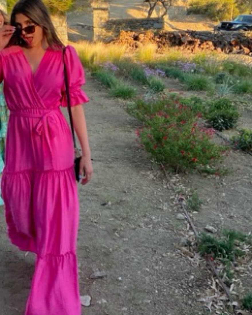 Kasia Greek Pink Belted Dress - Image 5