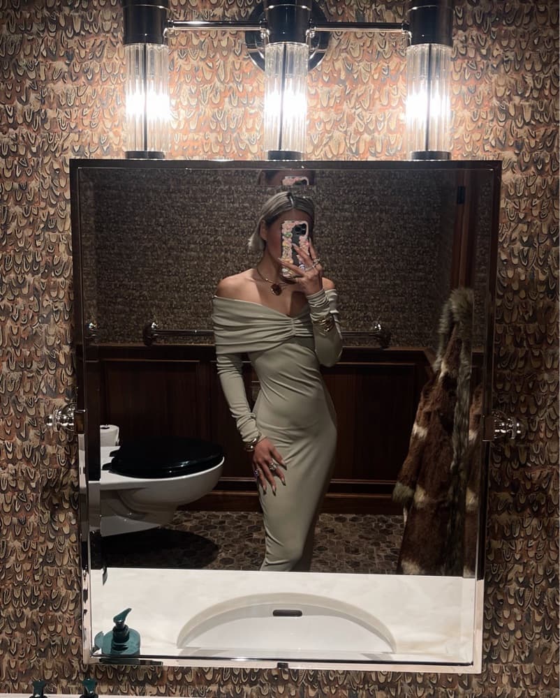Helsa Off Shoulder Camel Maxi Dress - Image 3