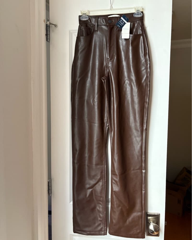 Abercrombie High Waisted Leather Pants - Image 2