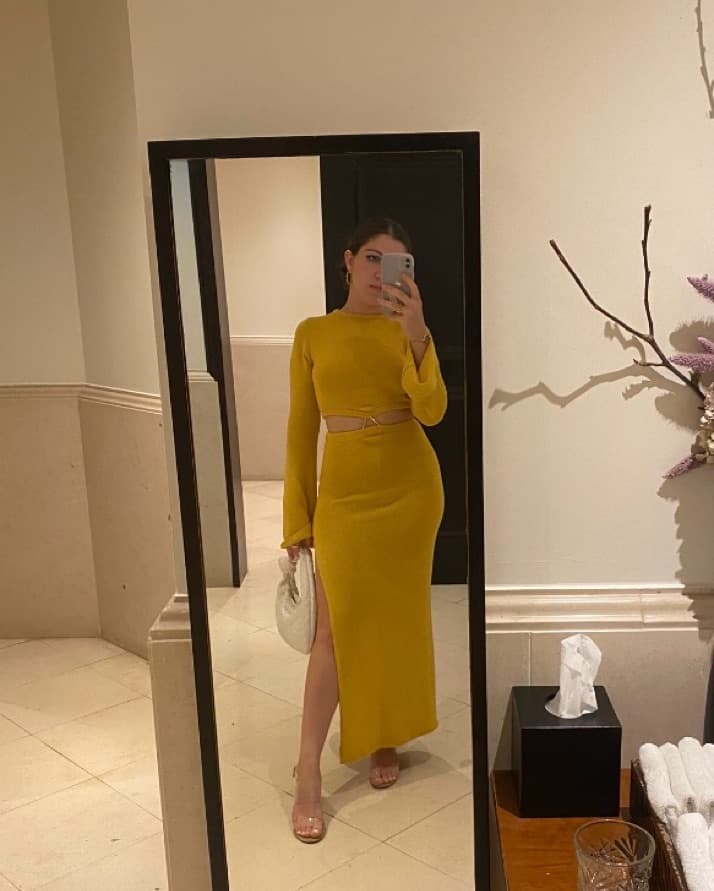 Meshki Knit Yellow Dress - Image 4