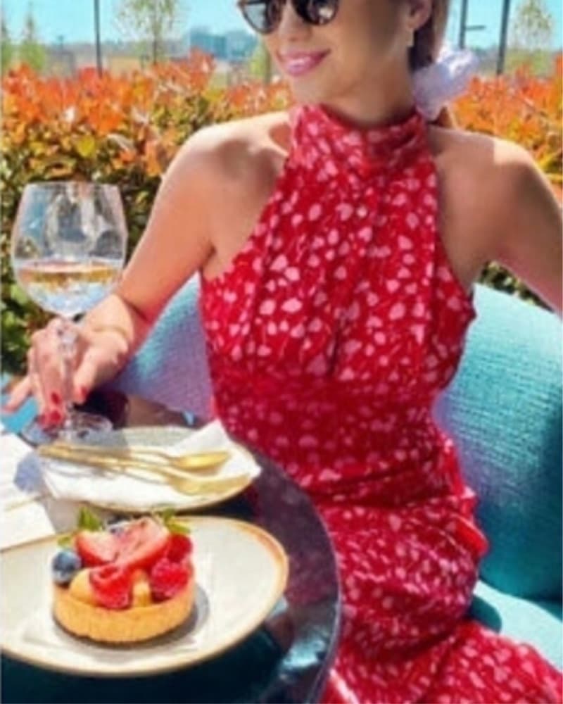 Zara Red Floral Midi Dress - Image 5