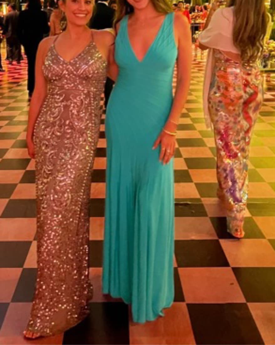 Black Tie teal Dress - Image 2