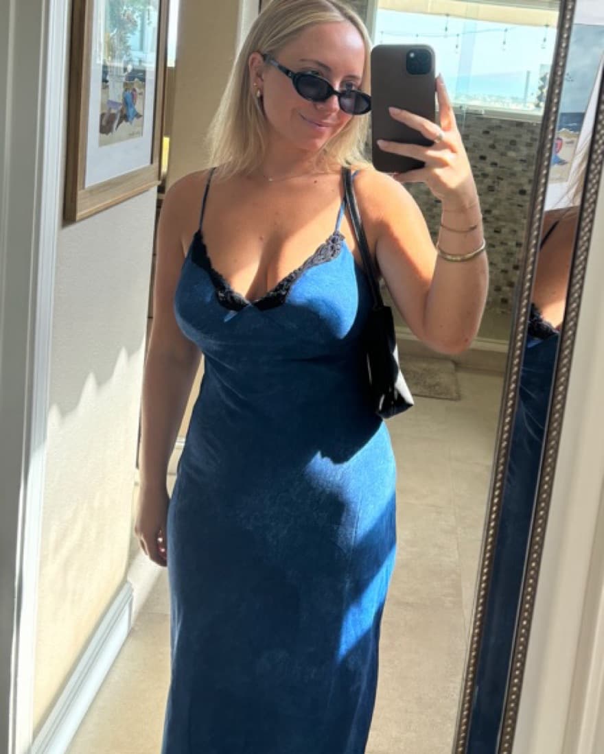 Lace Trimmed Spaghetti Slip Dress - Image 2