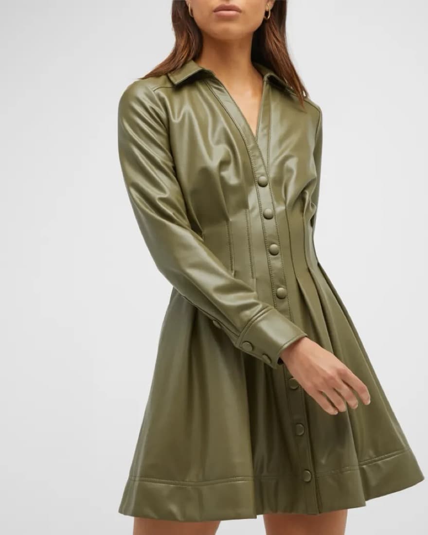 Veronica Beard Ameeta Leather Dress - Image 5