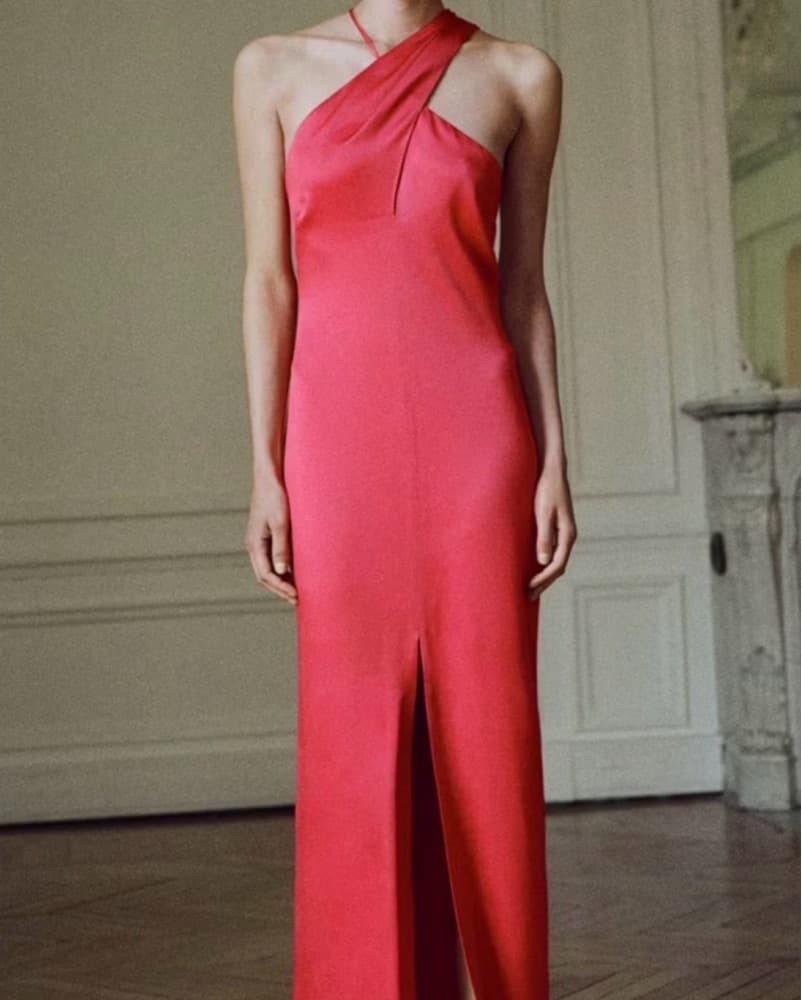 Cross-Neckline Slit Dress  - Image 2