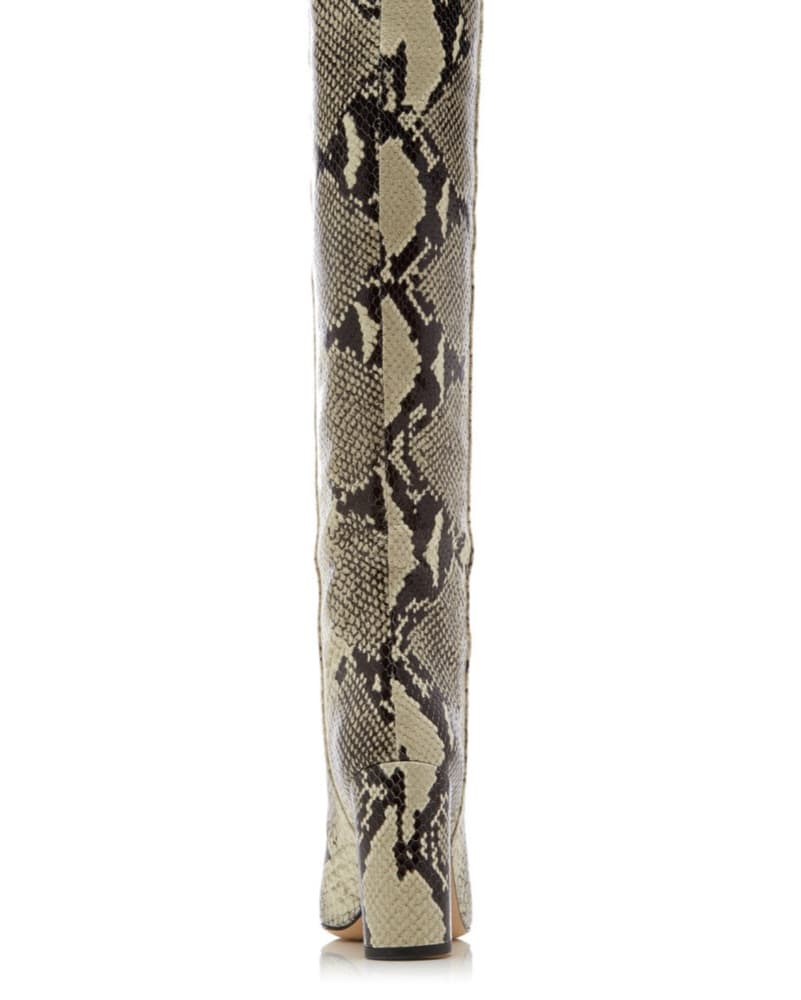 Snake Effect Leather Knee Boot - Image 2