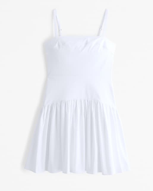 Drop Waist White Mini Dress - Image 1