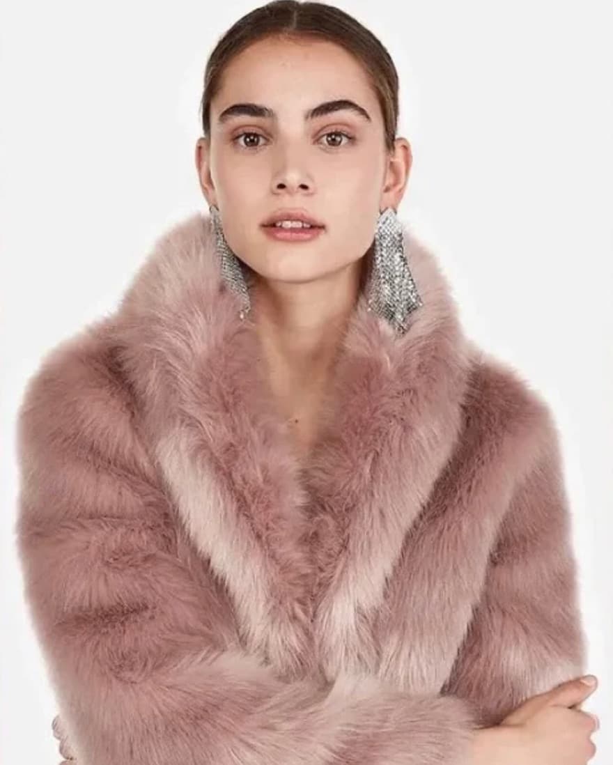 Blush pink Fur Coat  - Image 2