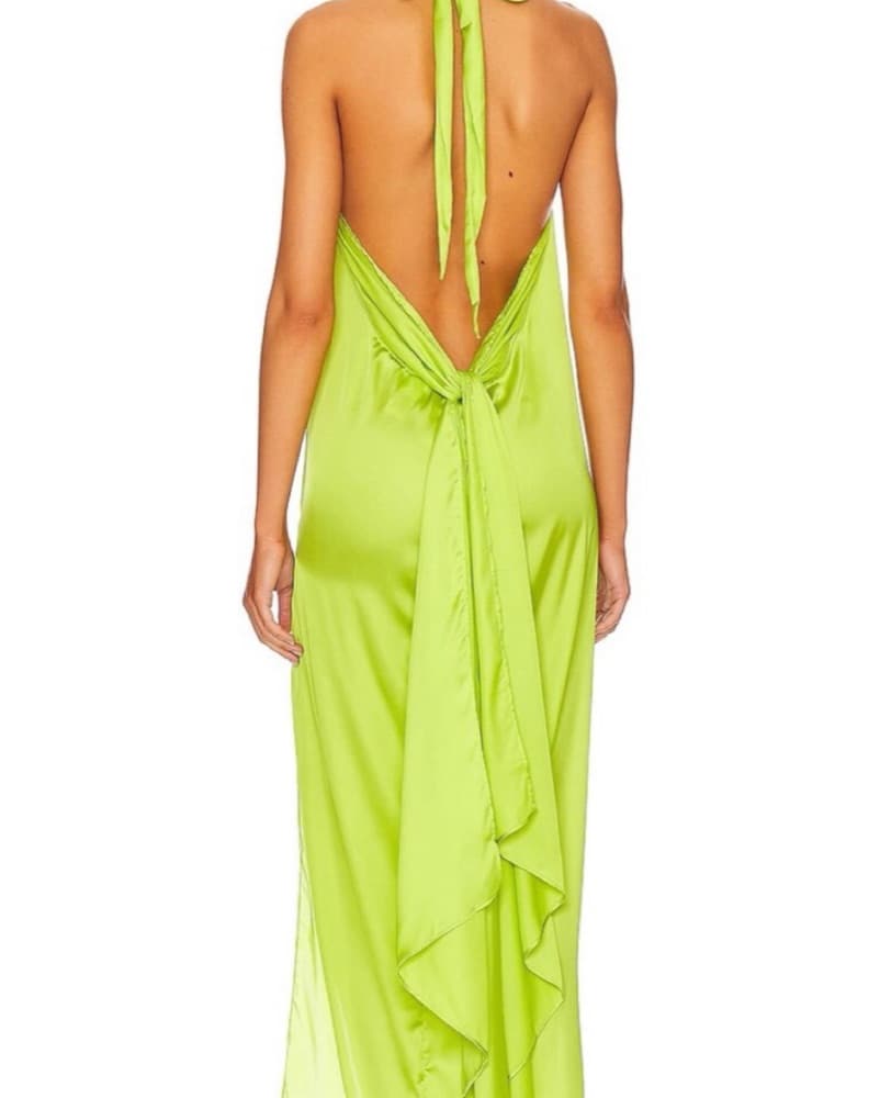 Vibrant Lime Green Maxi Dress - Image 2