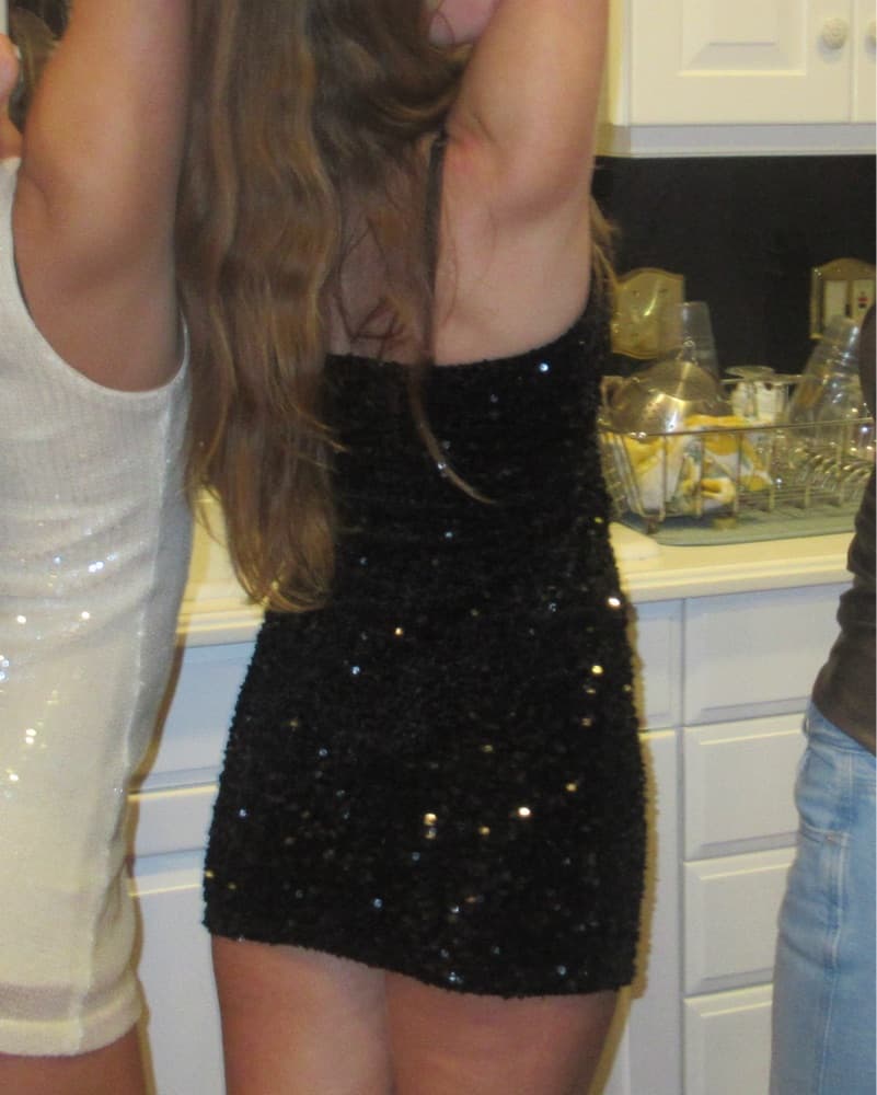 Black Sequin Mini Dress  - Image 2