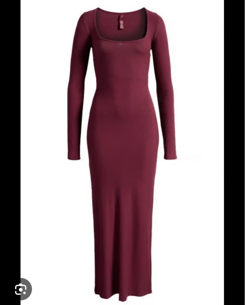Skims Burgundy Maxi Dress - Image 4