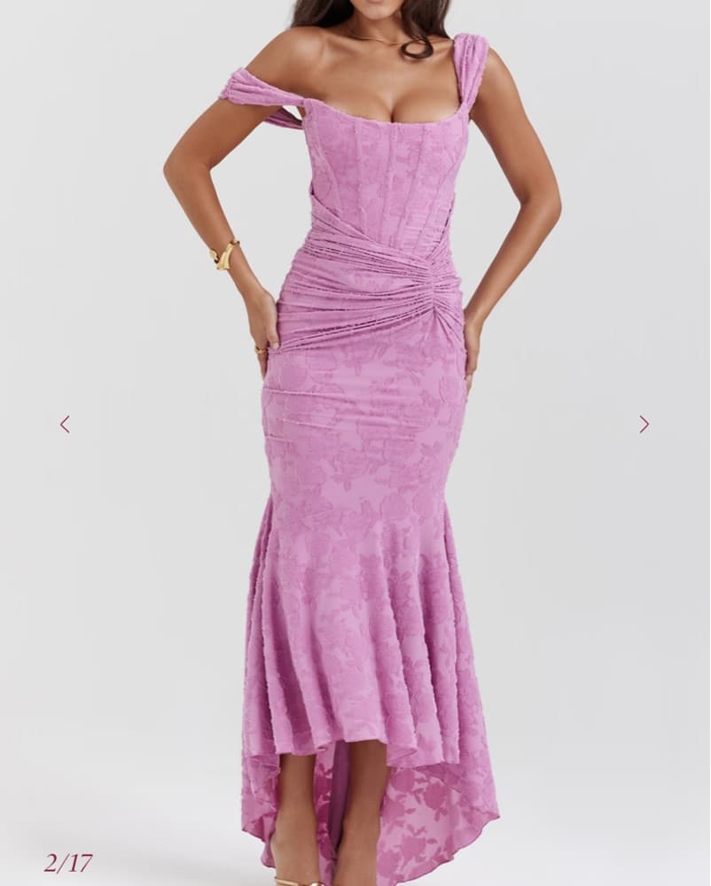 House of CB Cesca Pink Floral Maxi Dress - Image 5