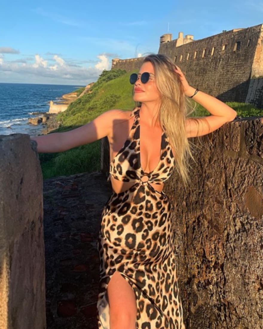 Long Cut Out Cheetah Dress - Image 1