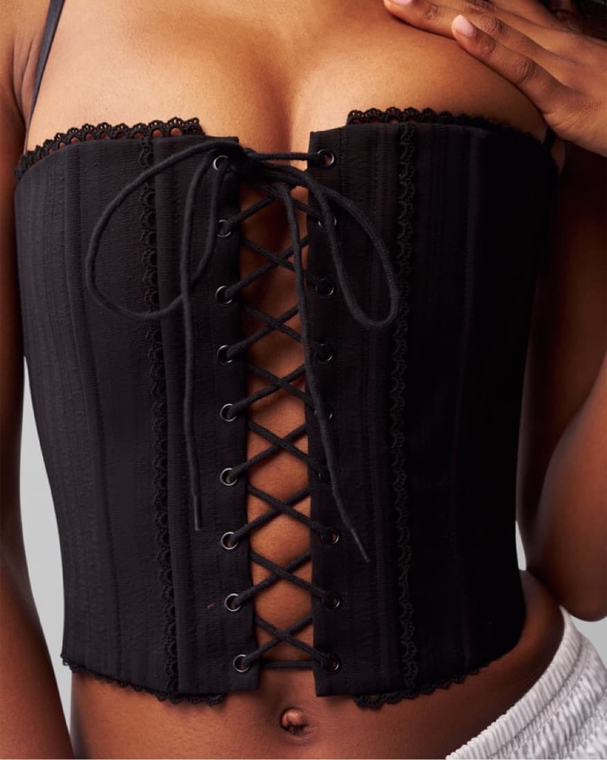 Danielle Guizio Cotton Scallop Corset - Image 2