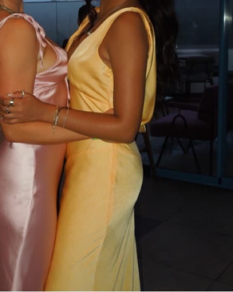 Meshki Nadia Satin Dress In Lemon - Image 2