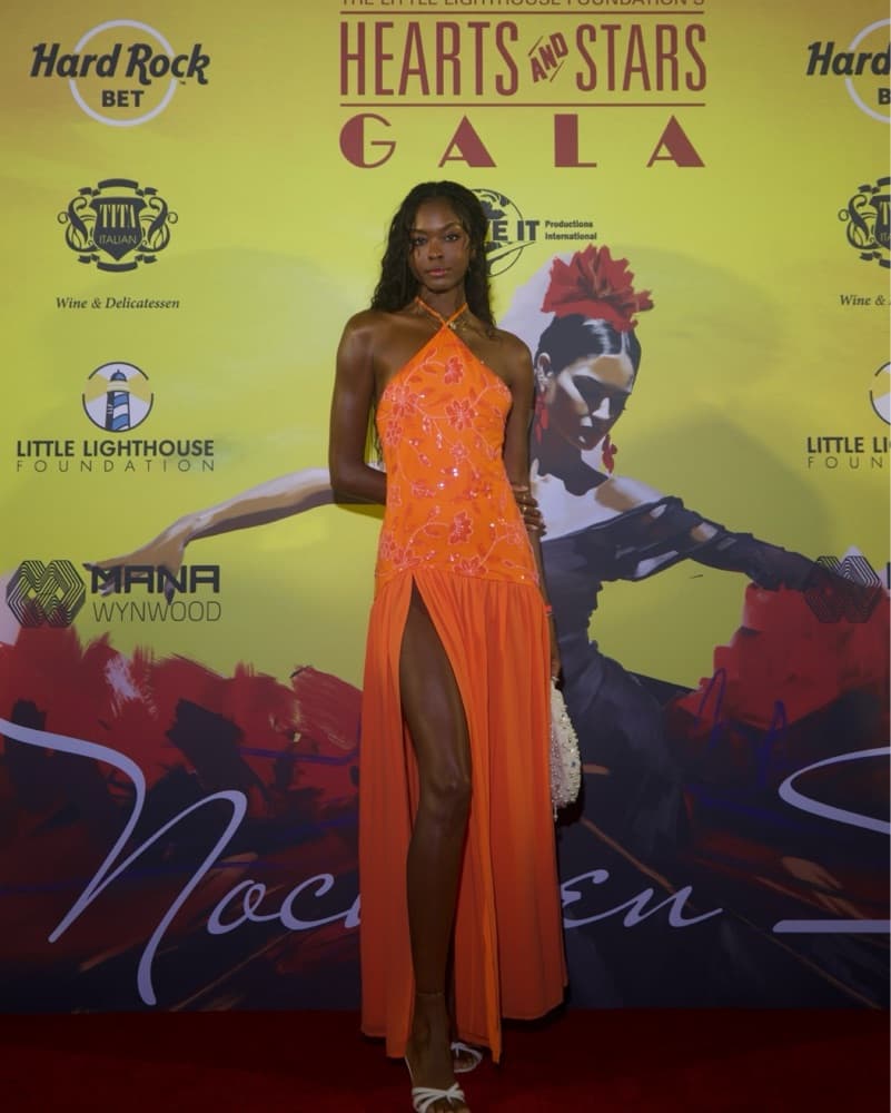 Orange Beaded Maxi Dress  - Image 3