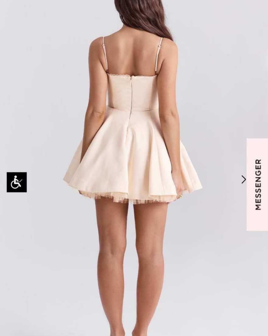 Elegant Cream Tulle Dress - Image 5