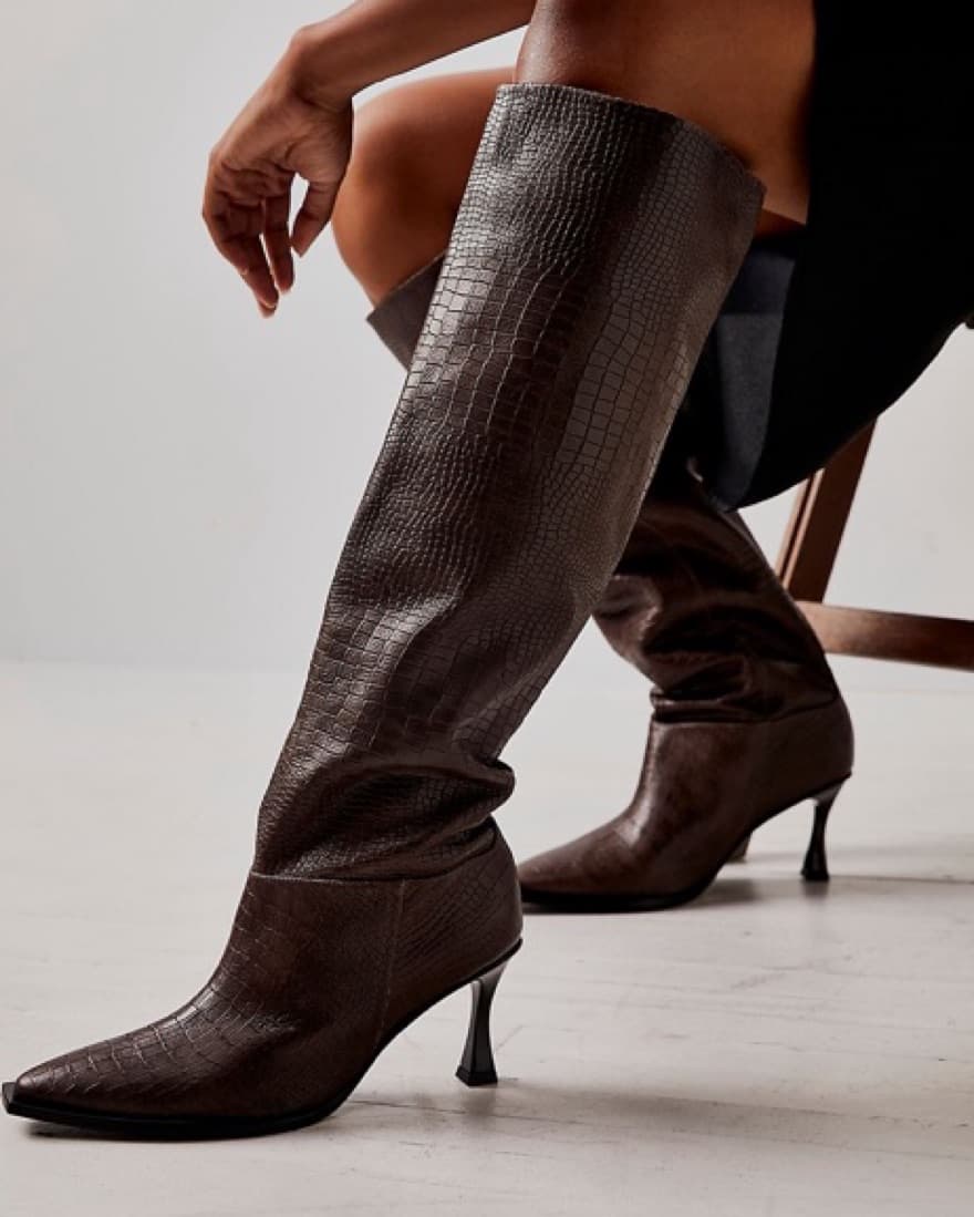 Brown Tall Leather Boots  - Image 1