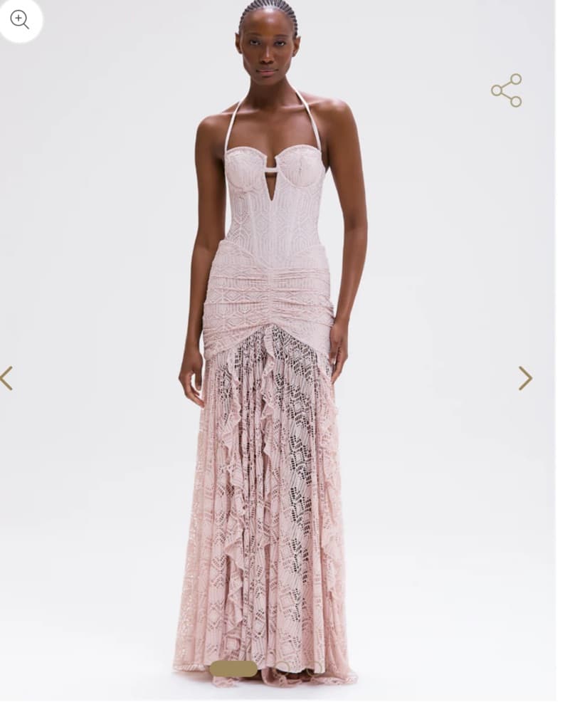 Patbo Lycra Beige Gown - Image 1
