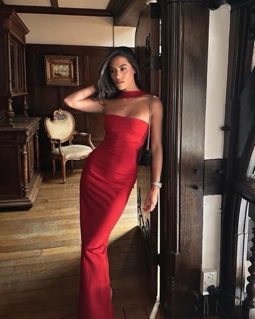 Helsa Stephanie Dress | Red Wedding Guest Dress, Red Bridesmaid Dress, Red Formal Dress  - Image 3