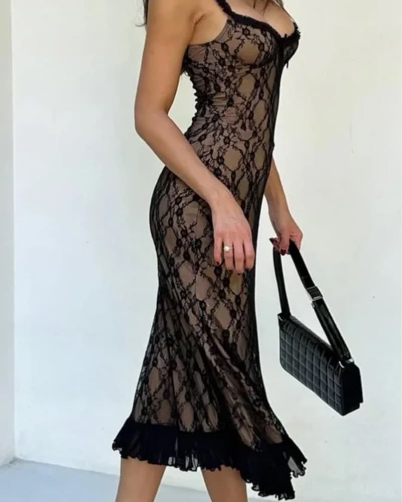 Tiger Mist Lace Midi Dress - Image 3