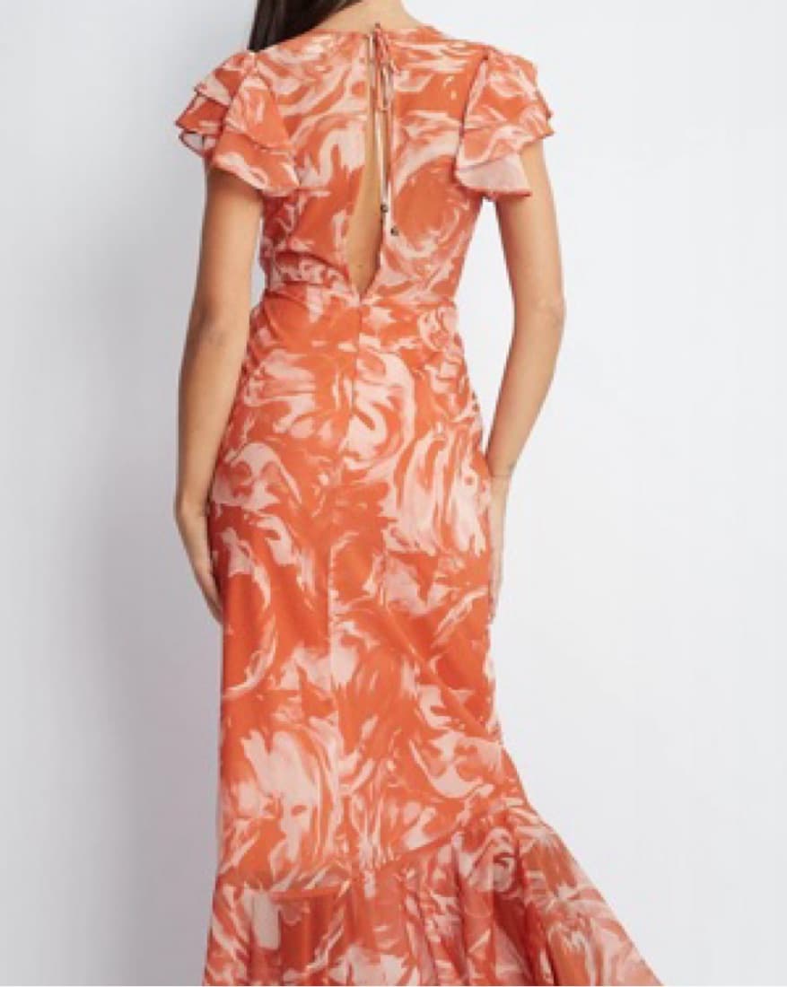 Orange Summer Wedding Guest Dress - Image 3
