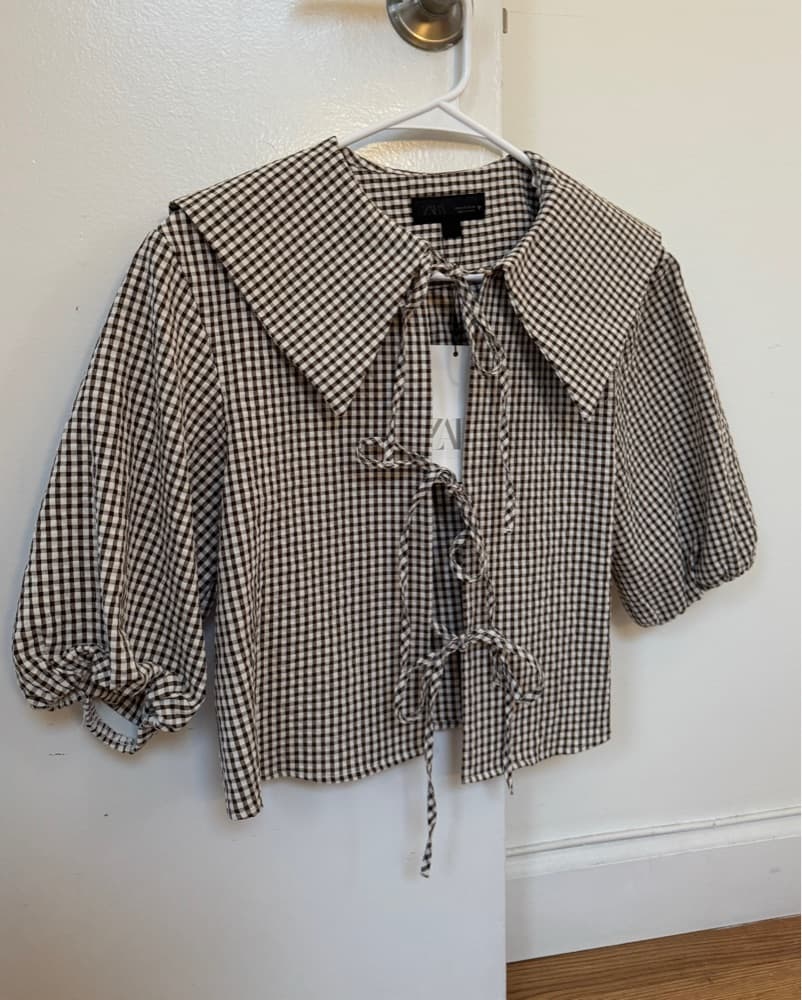 Brown Gingham Top - Image 1