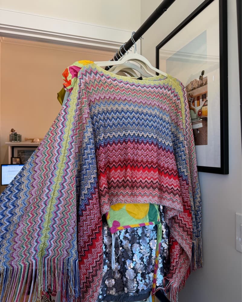Missoni Chevron Multi Color Knit Poncho - Image 2